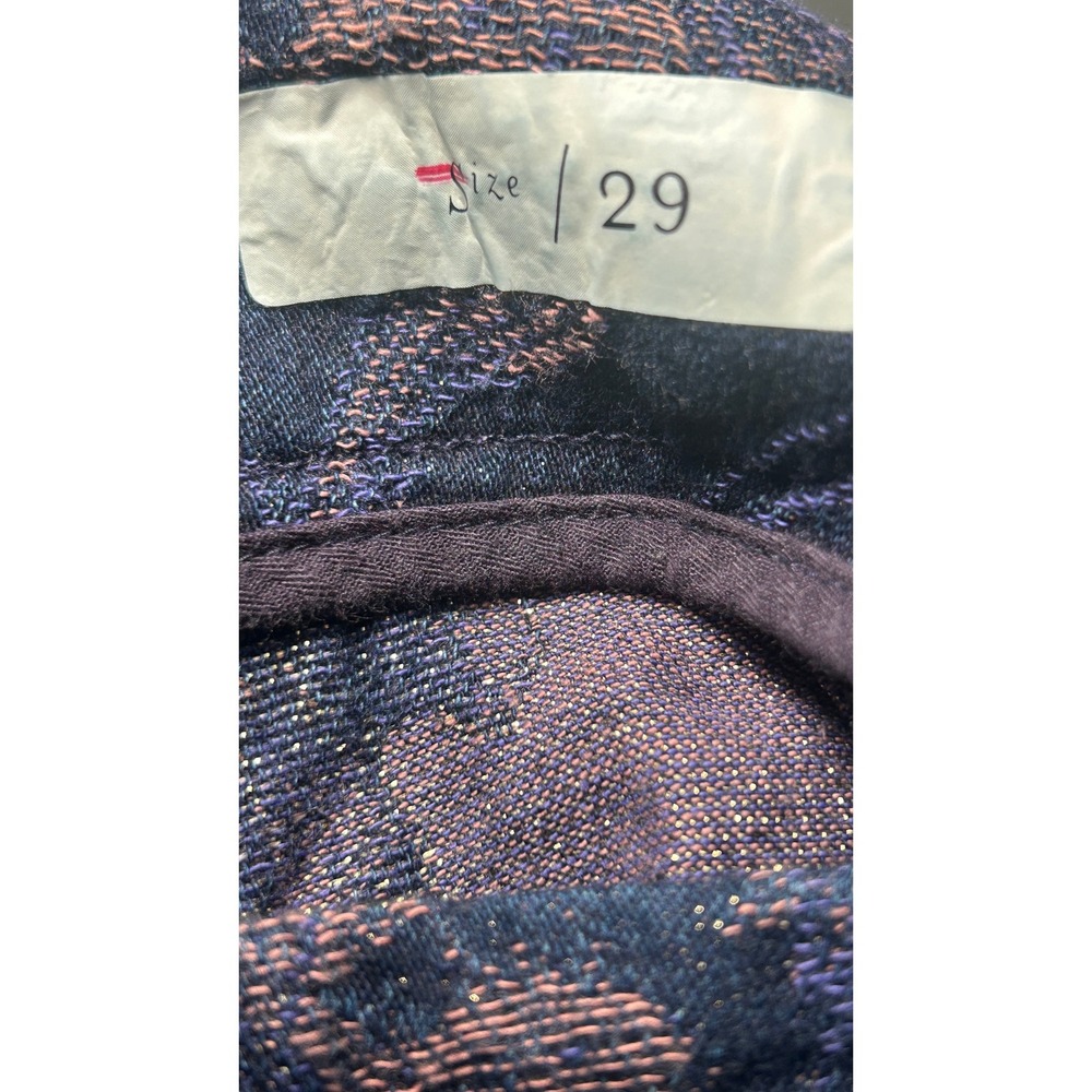 Pilcro Ultra High Rise Wide Leg Floral Jacquard Pants 29 Metallic Button Fly - Picture 8 of 10